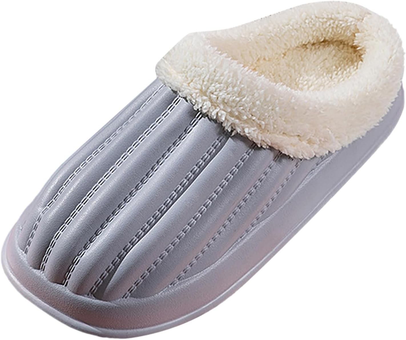 

Мужские водонепроницаемые пушистые зимние тапочки, теплые тапочки с пухом и эффектом памяти, мягкие зимние домашние тапочки для женщин, комнатные и шлепанцы на ножку Generic, серый