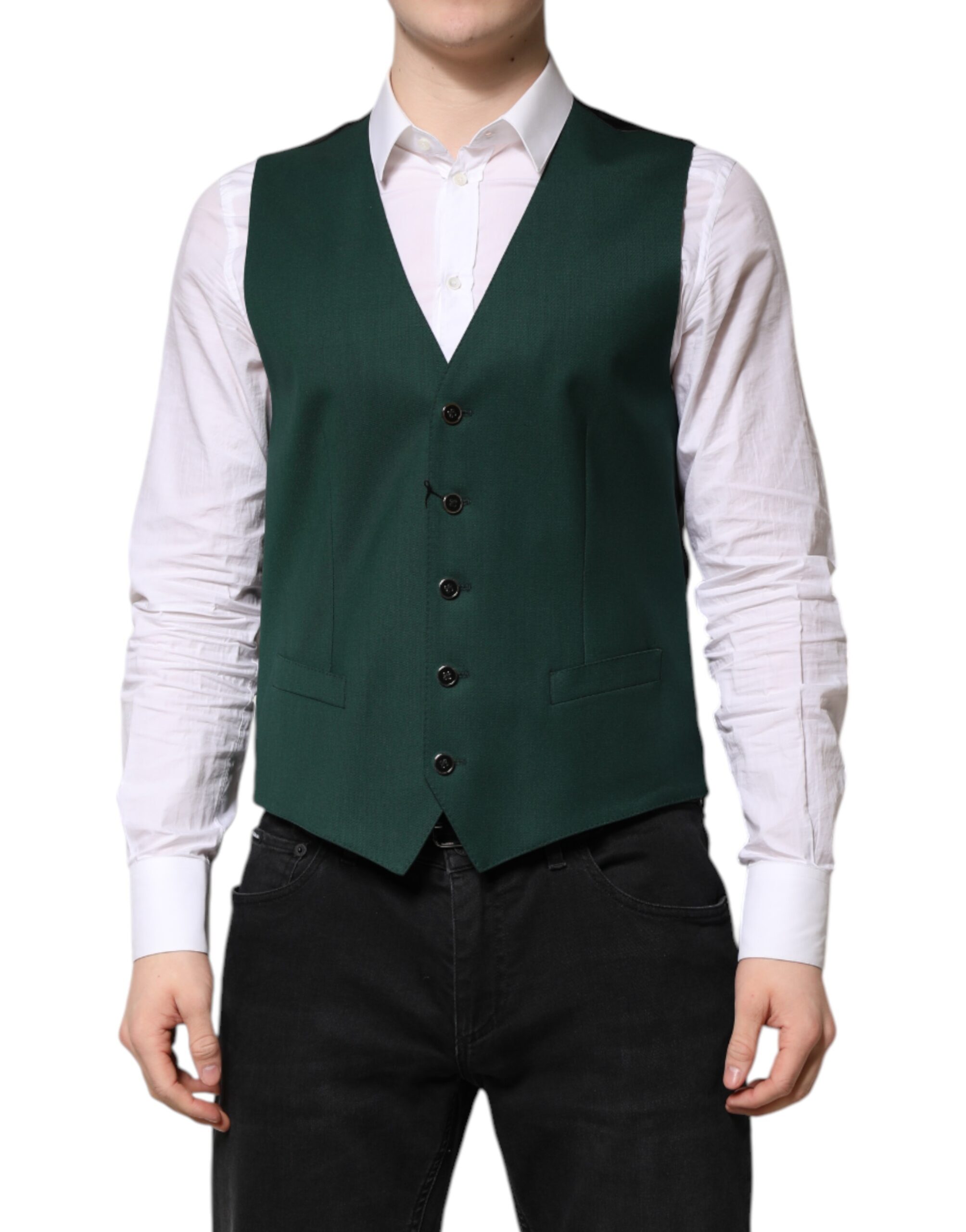 Зеленый шерстяной жилет для мужчин Dolce & Gabbana, Green
