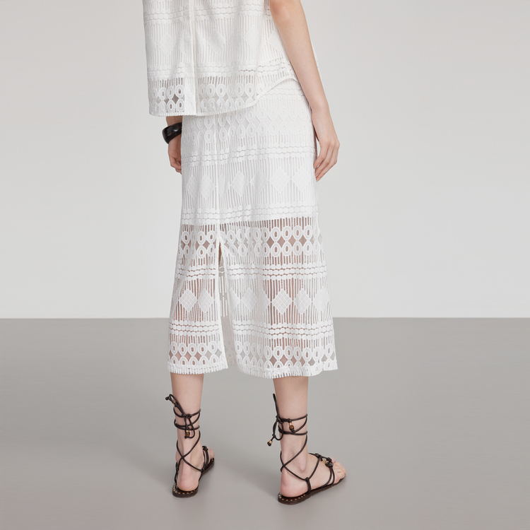 

ELLE Повседневная длинная юбка женская белая тонкая миди юбка A-line