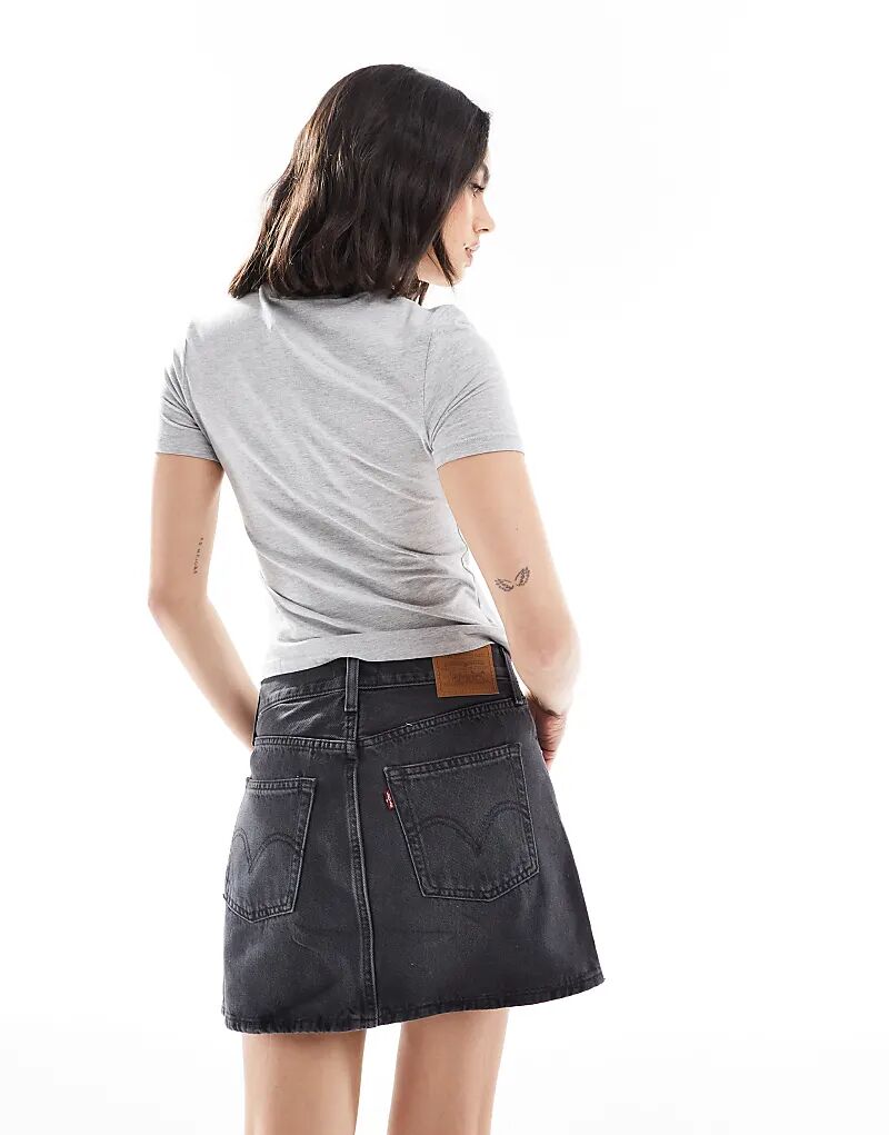 

Юбка из денима Levi's Icon в выбеленном черном цвете