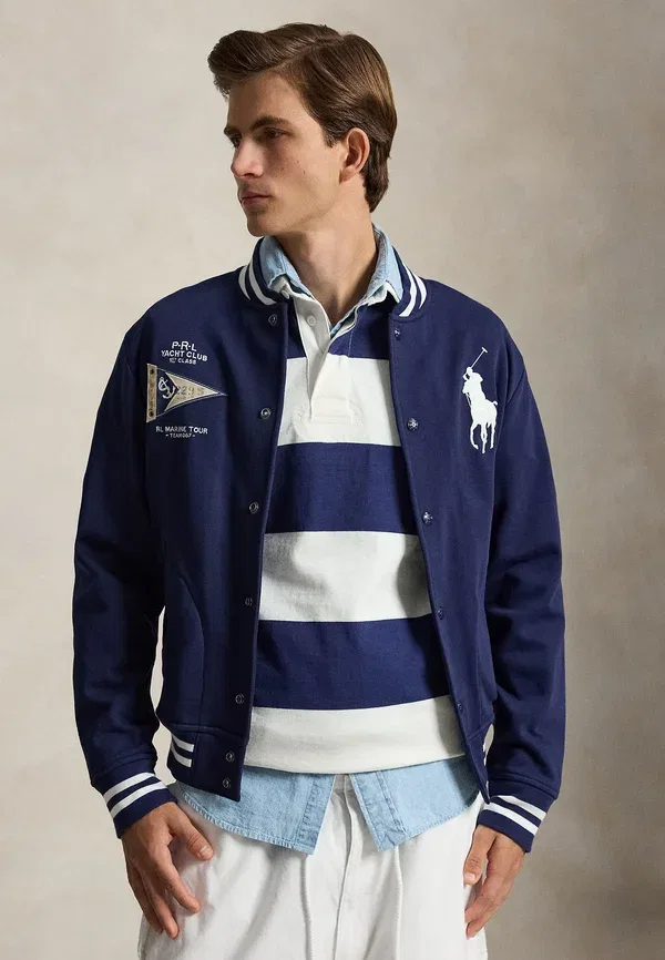 Толстовка-бейсболка на молнии Big Pony Fleece Polo Ralph Lauren, цвет ньюпорт-нави
