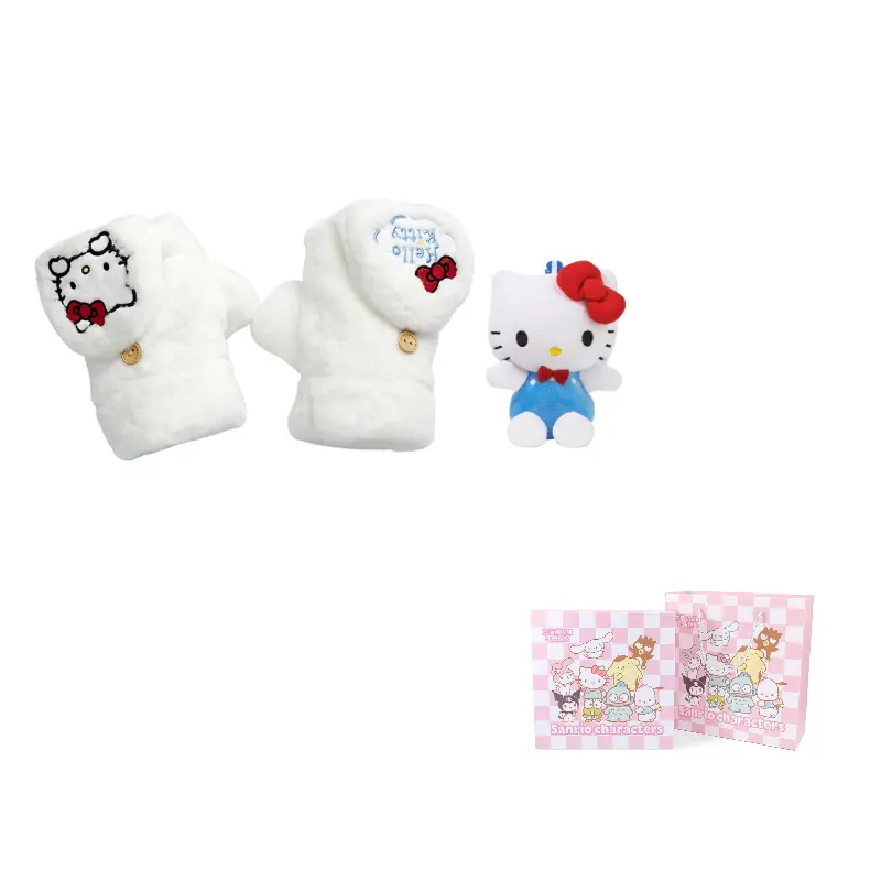 

Sanrio Унисекс перчатка из полиэстера трикотажная, Hello Kitty Glove+Small Doll
