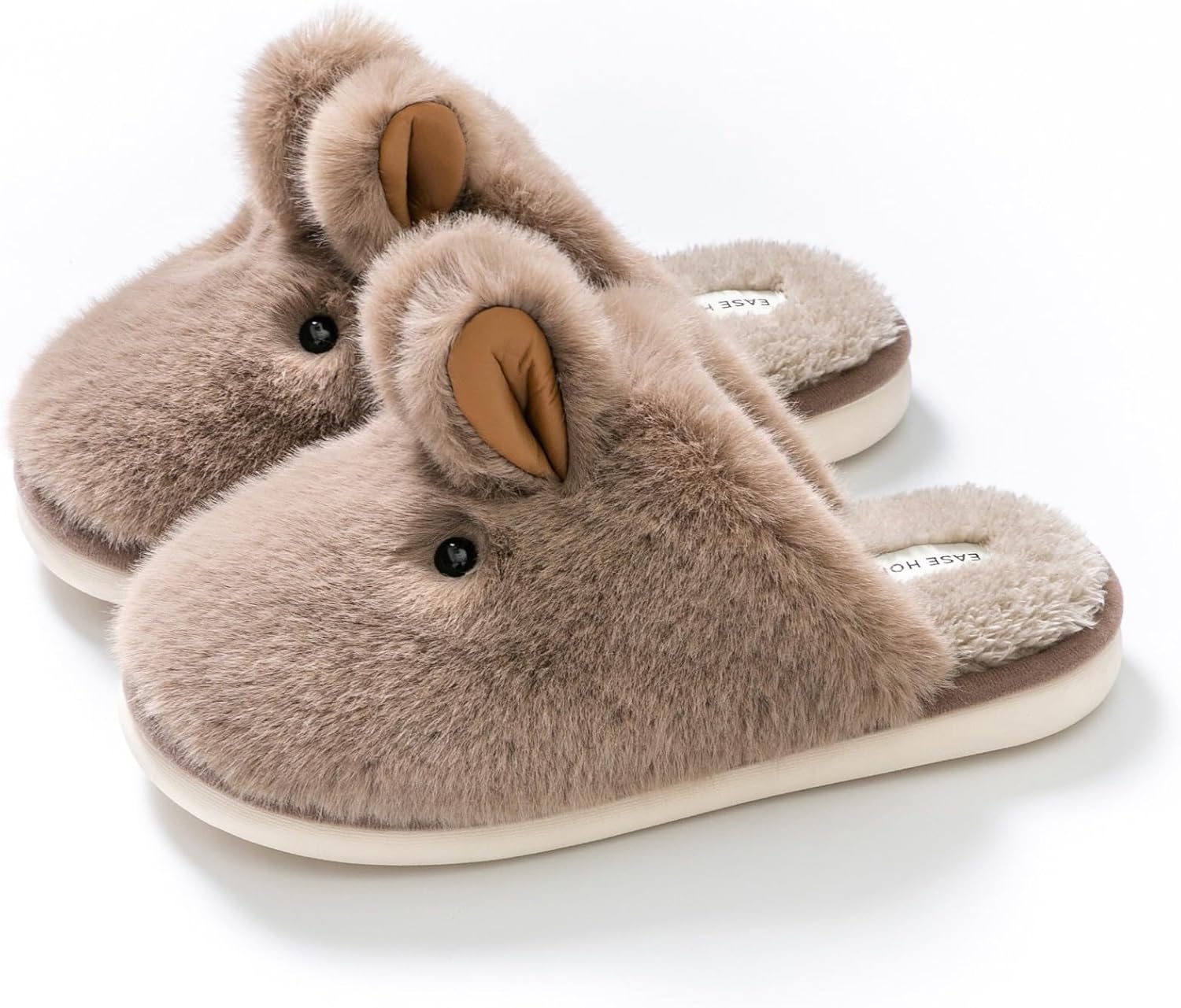 

Мягкие плюшевые тапочки с кроликом Unmulfc, коричневый