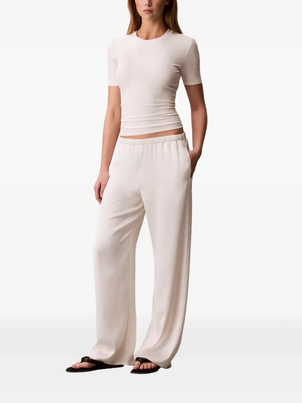 Атласные брюки Calvin Klein, белый — фото 2