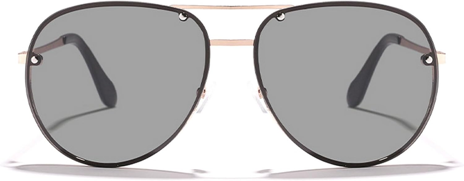 

Модные солнцезащитные очки-пилот большого размера для женщин и мужчин. Стильные винтажные солнцезащитные очки в металлической оправе 70-х годов, большие круглые, с защитой от УФ-излучения UV400 mincl, Black