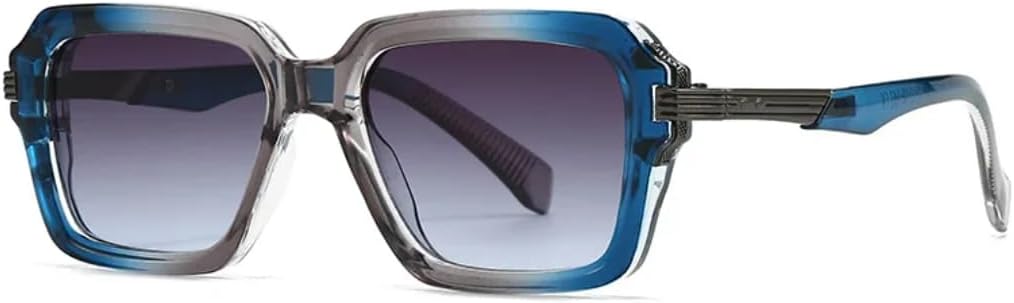 

Мужские солнцезащитные очки в стиле ретро с двухцветной оправой и заклепками, женские очки с синим градиентом, защита от УФ-излучения UV400, модный панк-стиль VVTWSSW, C3 Blue Gray