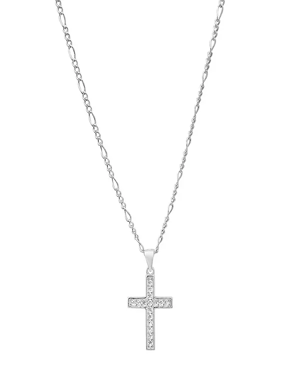 

Унисекс цепочка-крестик из стерлингового серебра с фигаро Steeltime, silver