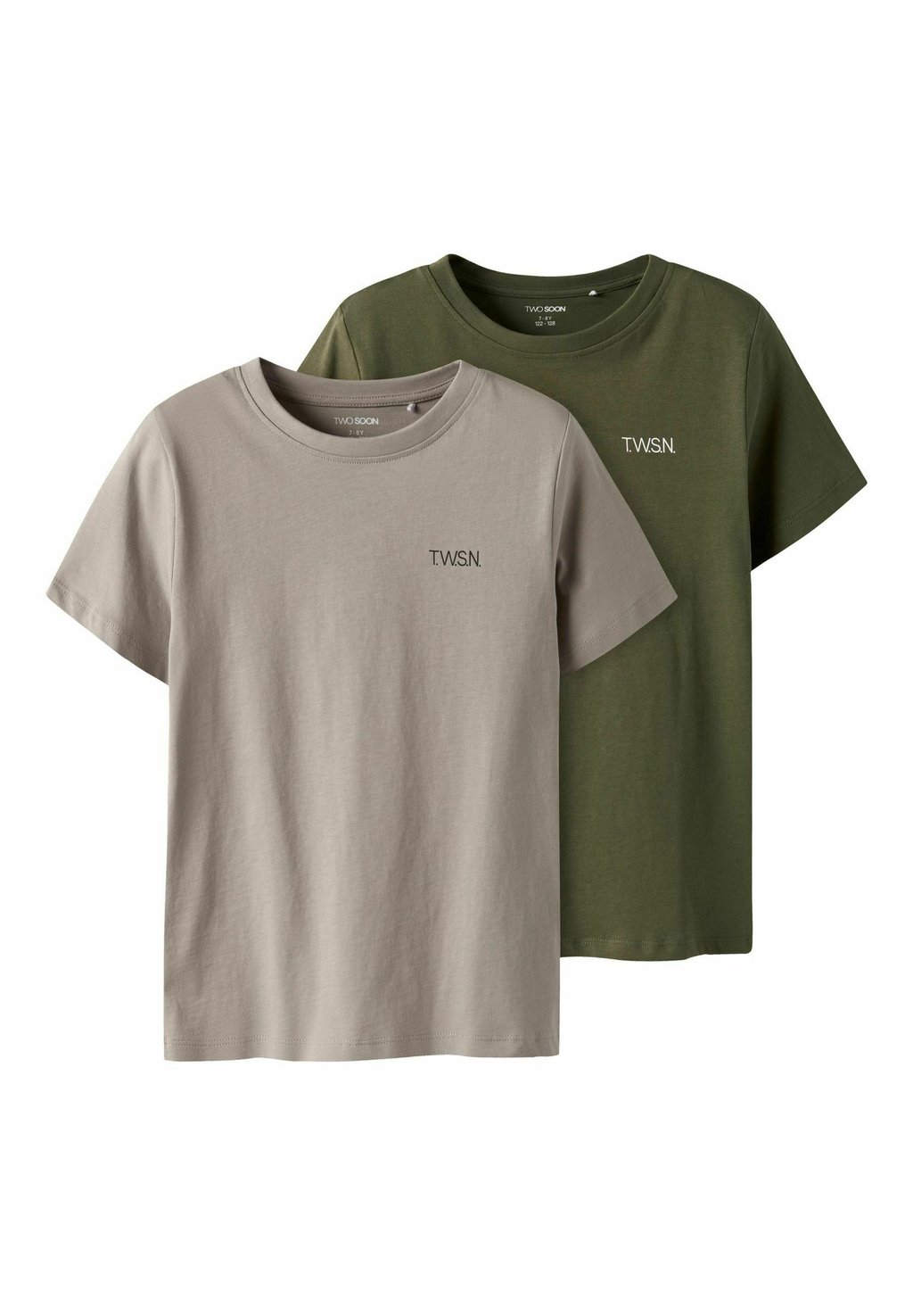 Базовая футболка T-SHIRT 2ER-PACK TWO SOON, серебряный — фото 3