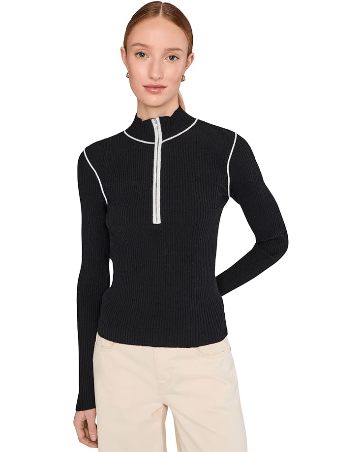 

Женский свитер Sanctuary Sporty Rib Zip Up, Black W/ Chalk Tipping