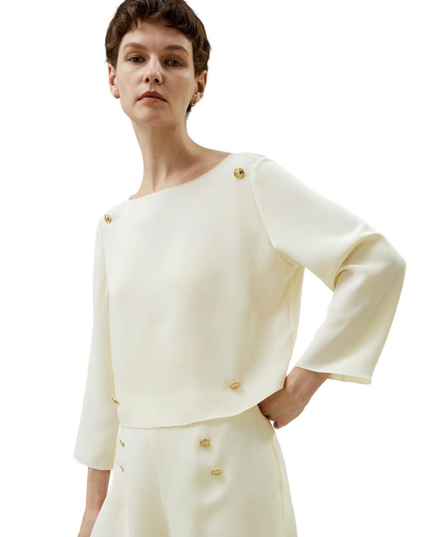 

Женская шелковая блузка Дубровник с рукавами 3/4 и пуговицами LILYSILK, Natural white