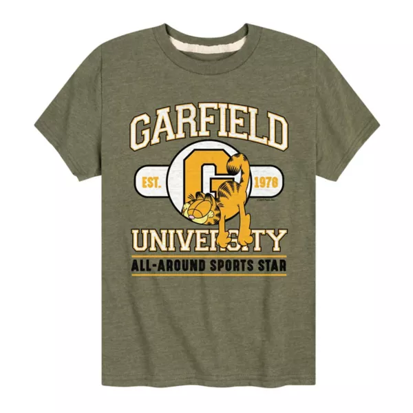 

Футболка с принтом Garfield University для мальчиков 8-20 лет Licensed Character, зеленый