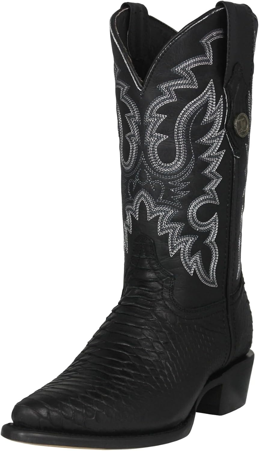 

Мужские черные ковбойские сапоги Texas Legacy с кожей и рисунком питона, носок J