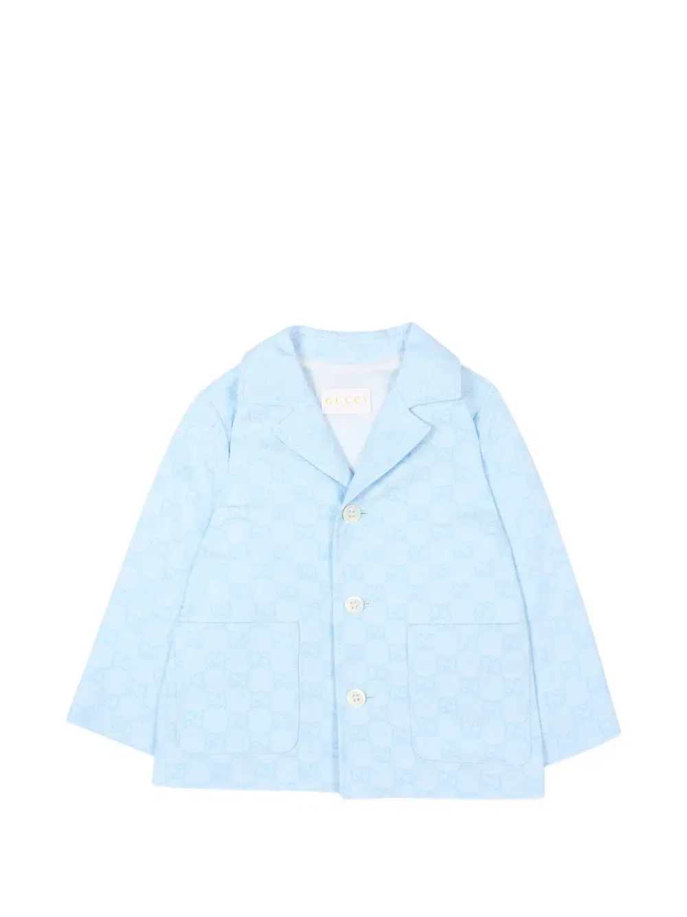 Жакет с пуговицами и узором Gucci Kids, синий