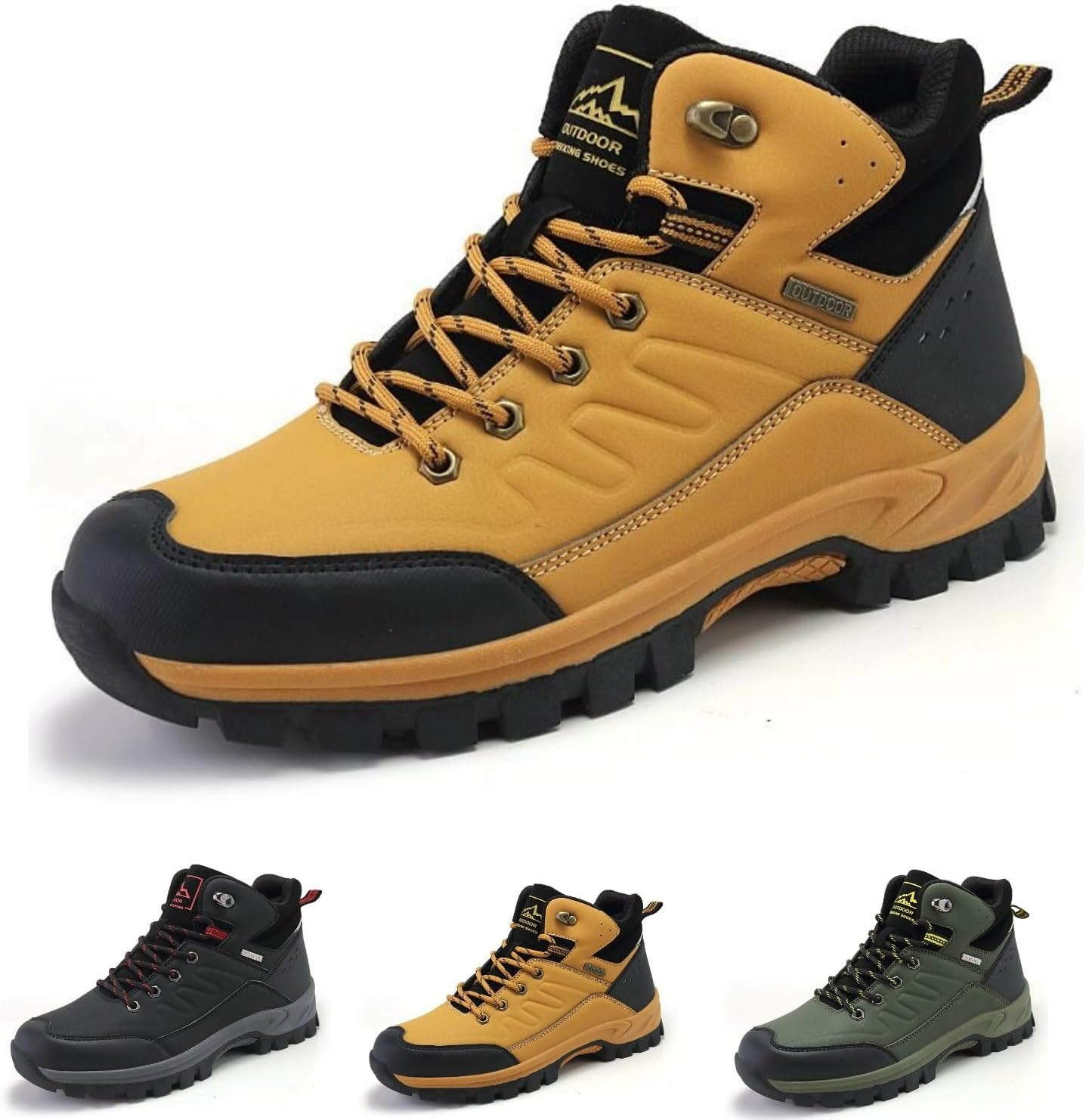 

Мужские походные ботинки MACEFIL водонепроницаемые с утеплителем, на щиколотку, противоскользящие, для кемпинга, прогулок и трекинга, желтый