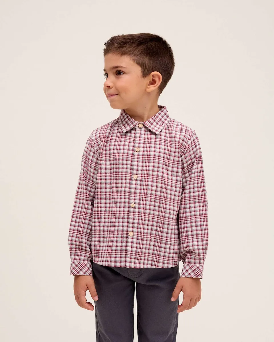 

Рубашка для мальчика в клетку Dadati, красный/белый