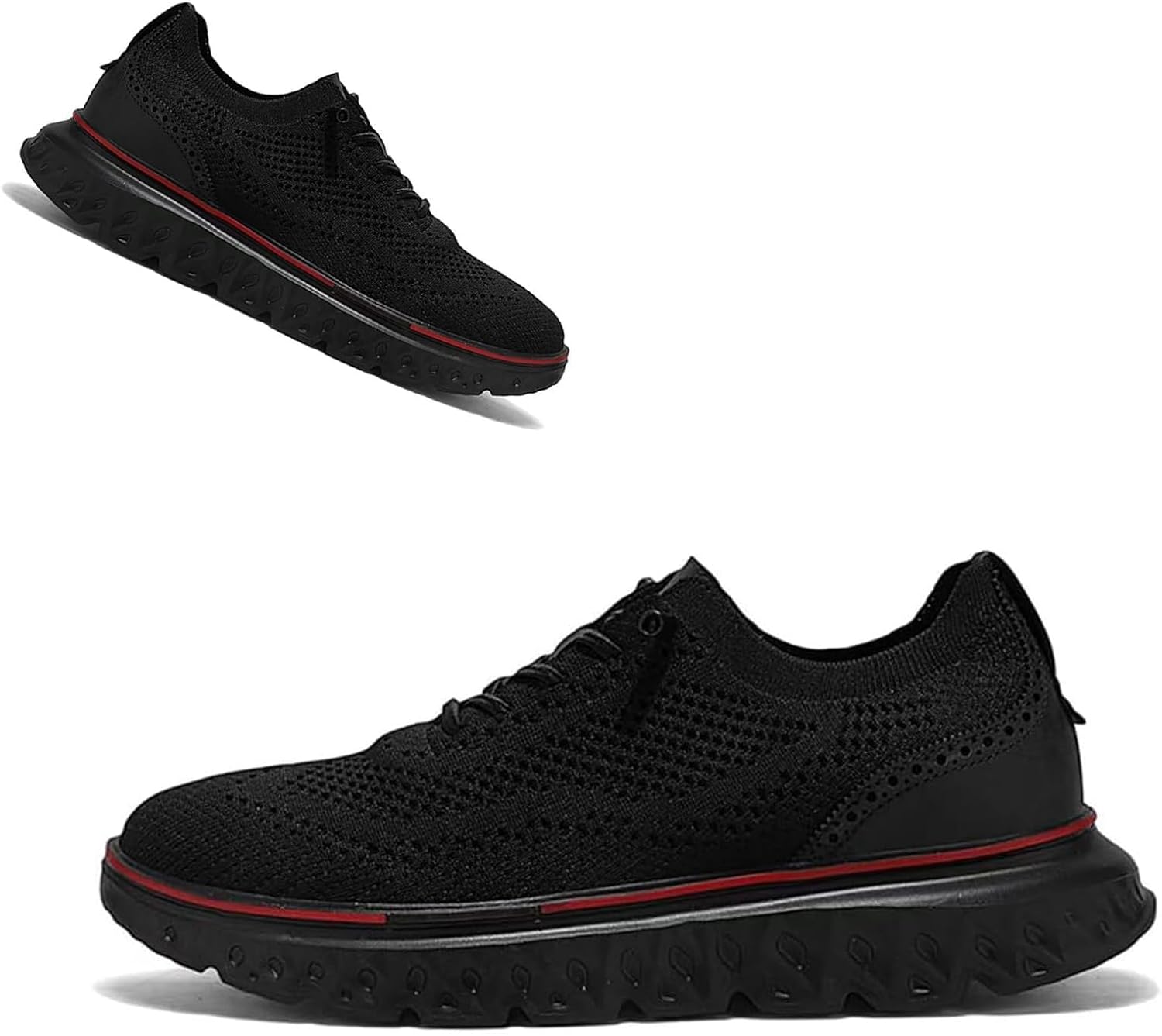 

Мужские слипоны оксфорды без шнурков, ультракомфортная обувь из вязаной ткани, легкие повседневные кроссовки для прогулок, удобные классические туфли, сетчатая обувь для работы и повседневной носки Yueliang, черный