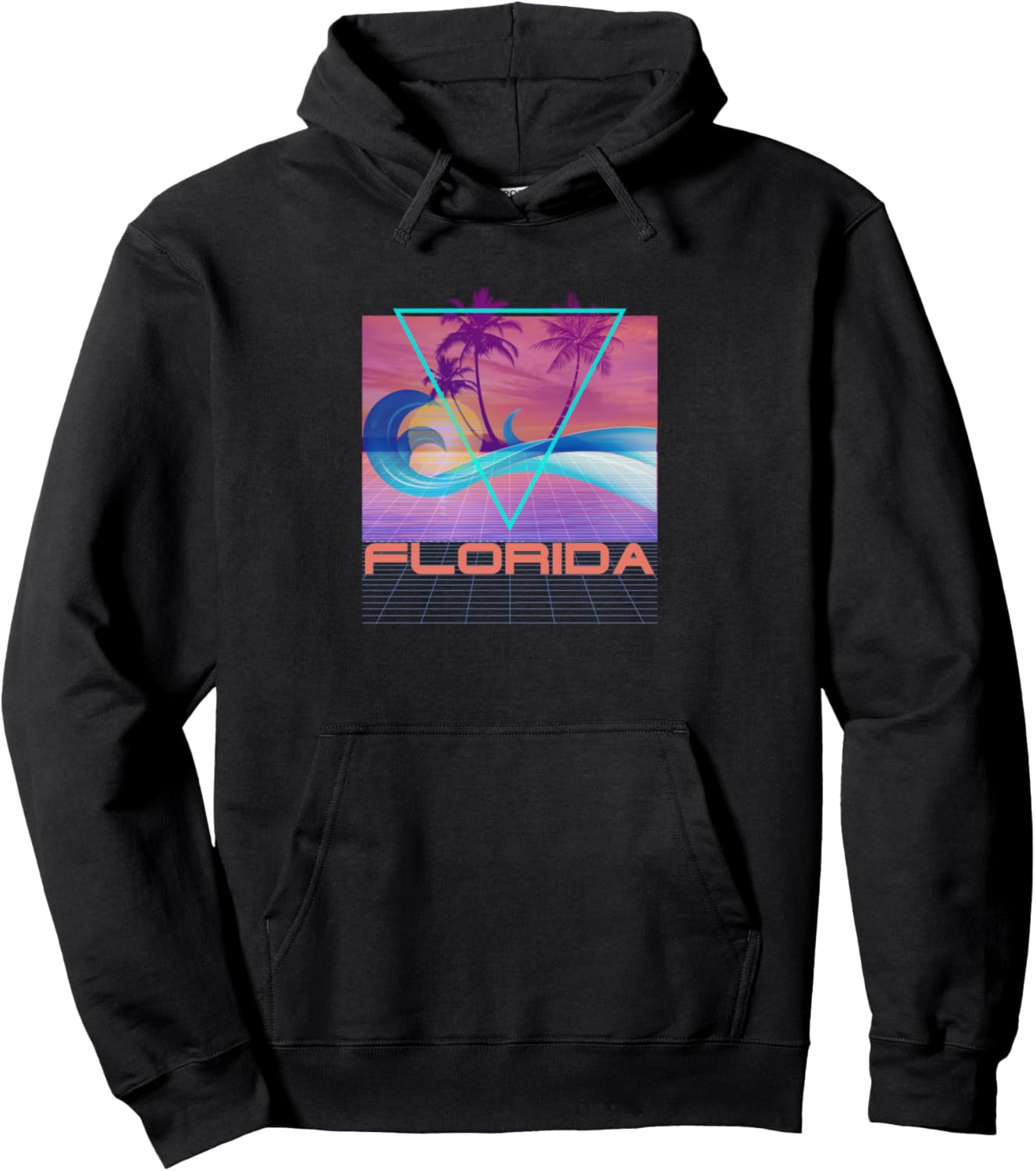 

Худи в стиле ретро 80-х, вейпорвейв, пляжный отдых во Флориде Florida Retro Souvenir Apparel, черный