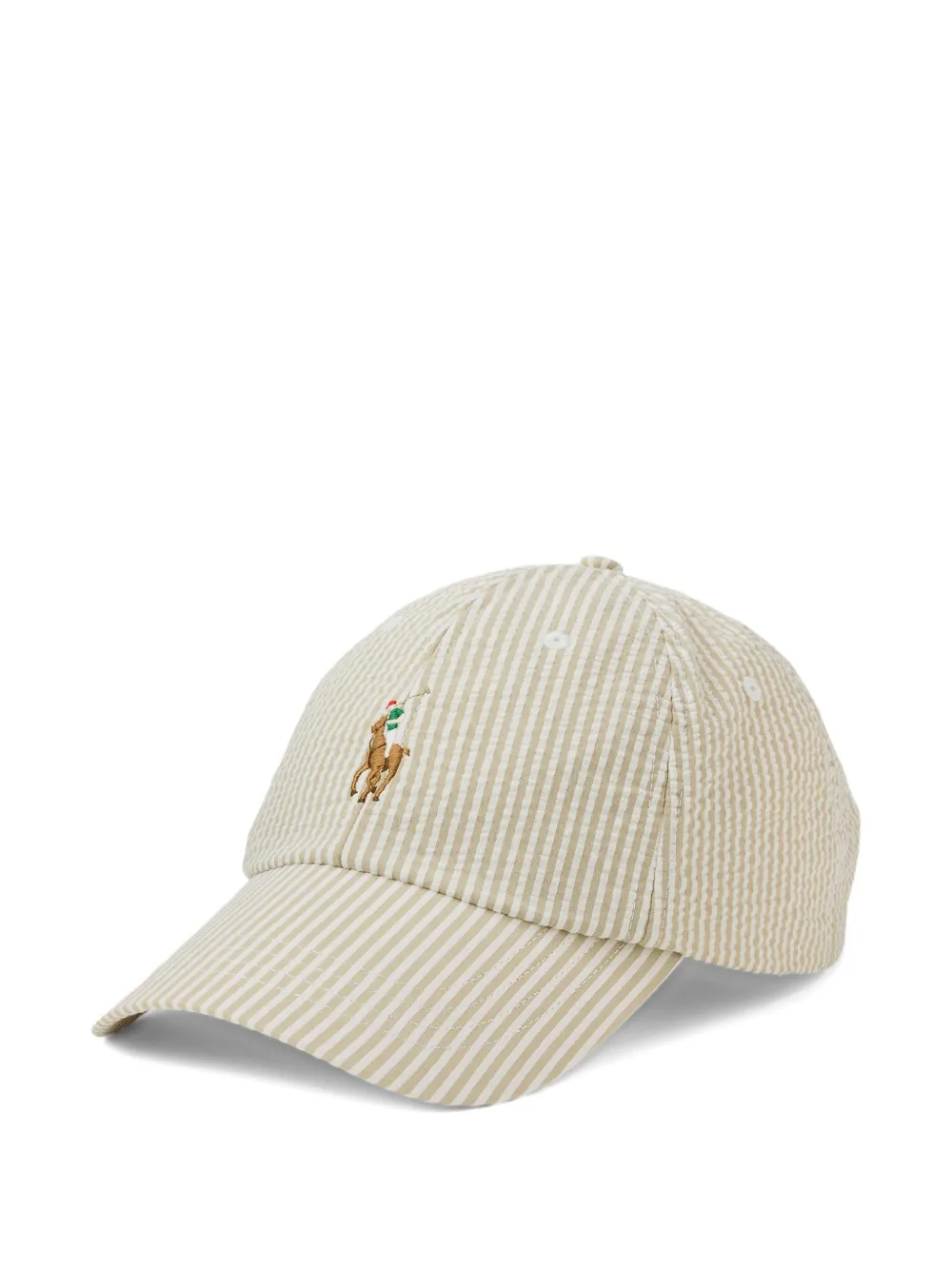 

Полосатая вышитая кепка Polo Ralph Lauren, бежевый