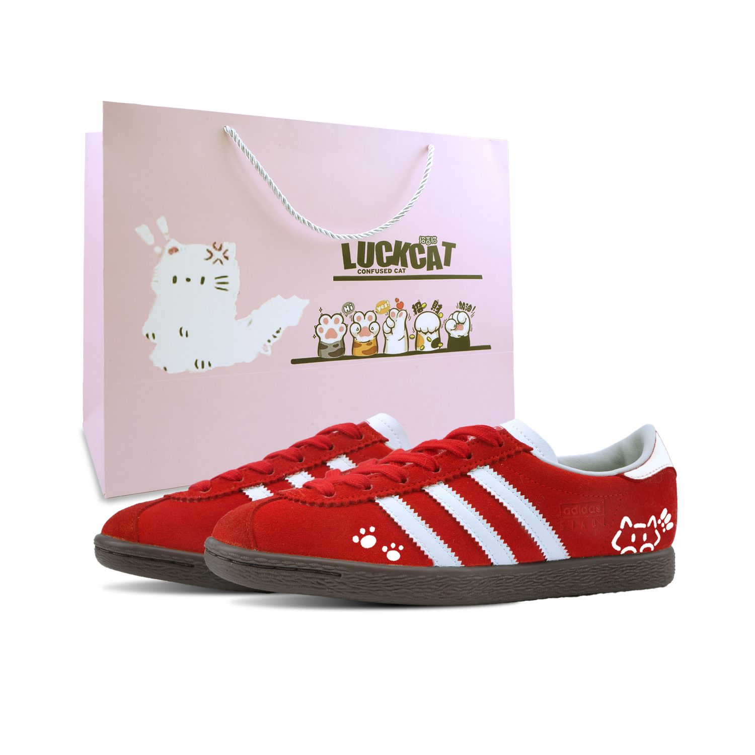 

Adidas Originals Stadt Red Ground White Meow, специальная сумка для покупок, износостойкая и легкая, низкие