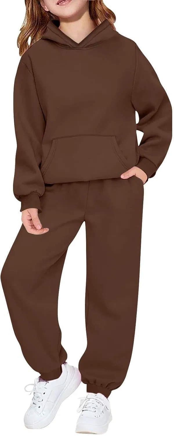 Детский спортивный костюм с капюшоном, Polyester, Coffee