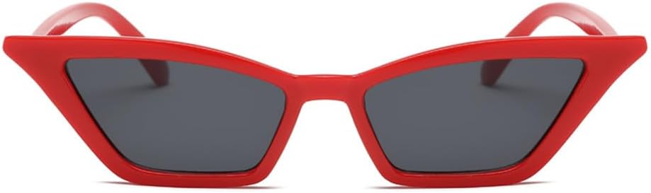 

Солнцезащитные очки «кошачий глаз» для женщин, винтажные солнцезащитные очки в маленькой оправе, ретро-очки «кошачий глаз» с защитой от ультрафиолета UV400 UJNHGQ, Red Frame Black