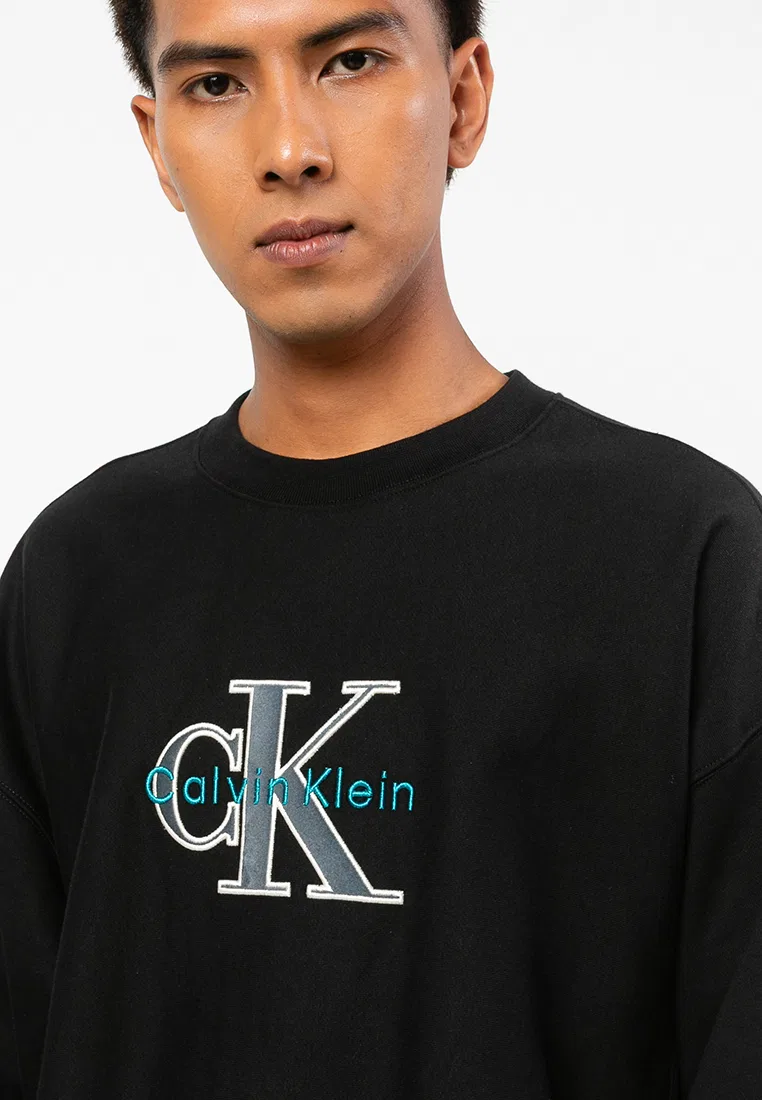 Толстовка, триколор, хлопок, Calvin Klein Jeans, черный — фото 3