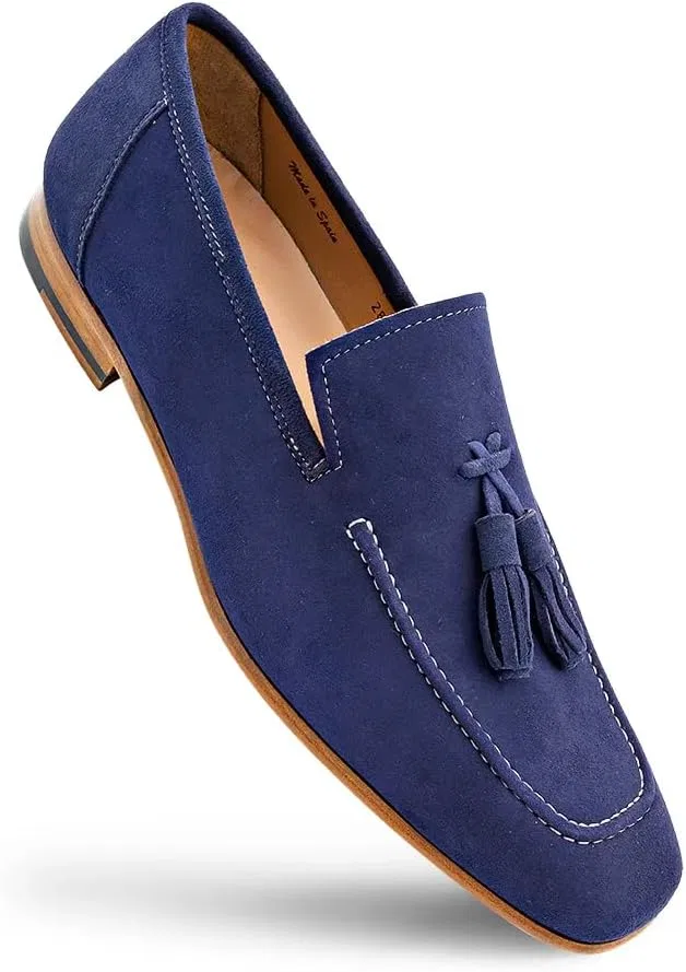 Лоферы замшевые Mezlan Tassel Loafer, Navy — фото 3