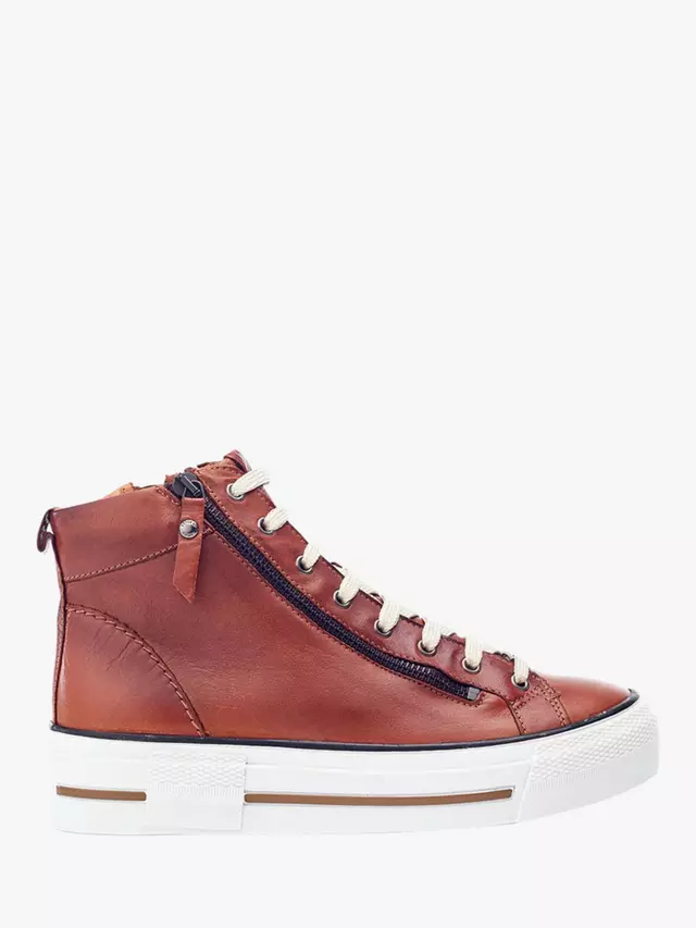 

Кроссовки Moda in Pelle Annaken Leather Zip Detail Hi-Top, цвет dark tan