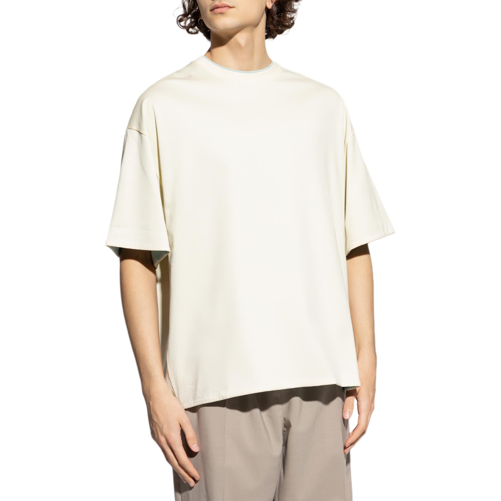 Футболка двухсторонняя two-toned JIL SANDER, бежевый — фото 4
