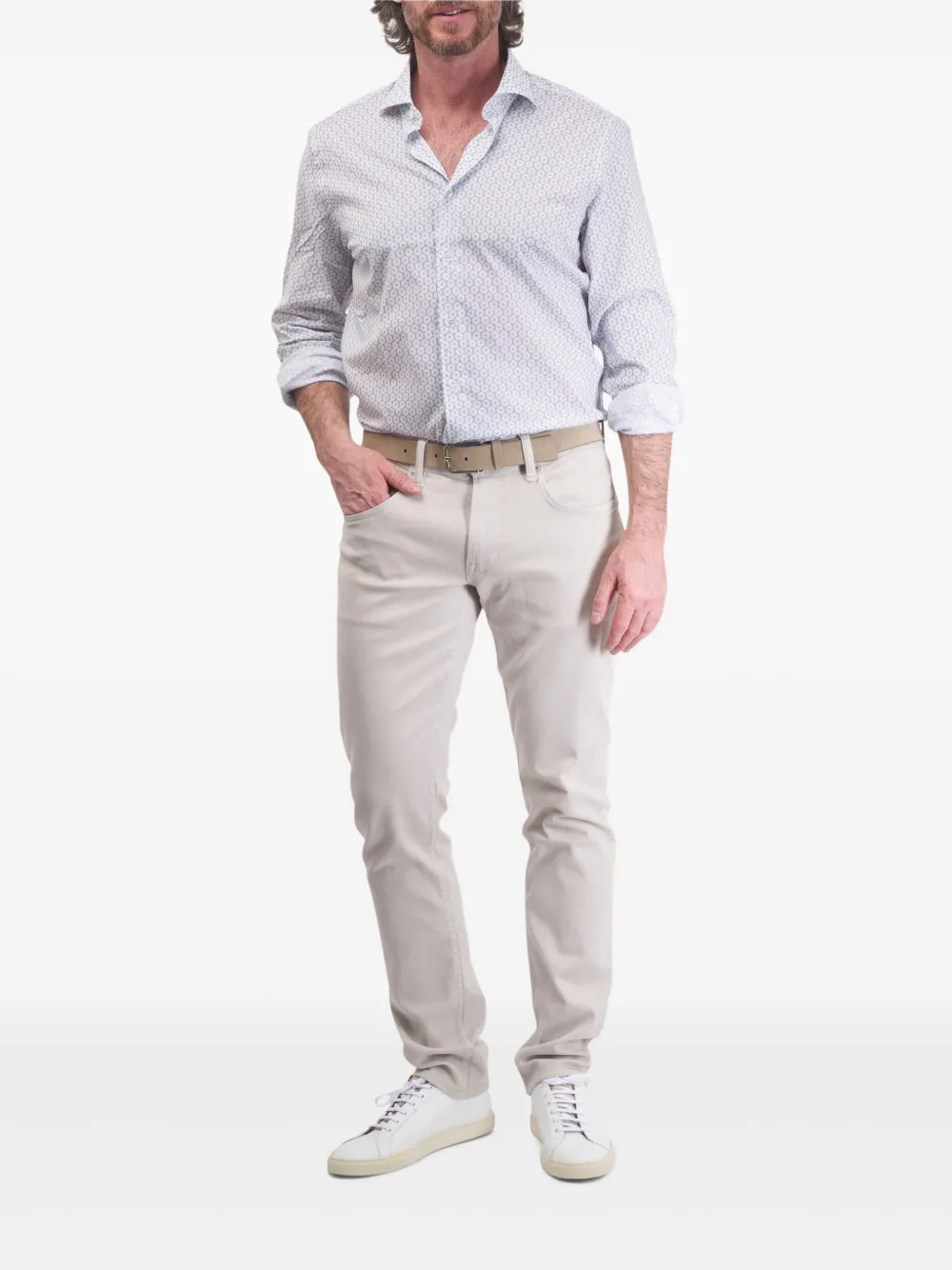 

Рубашка с цветочным узором Fedeli, серый