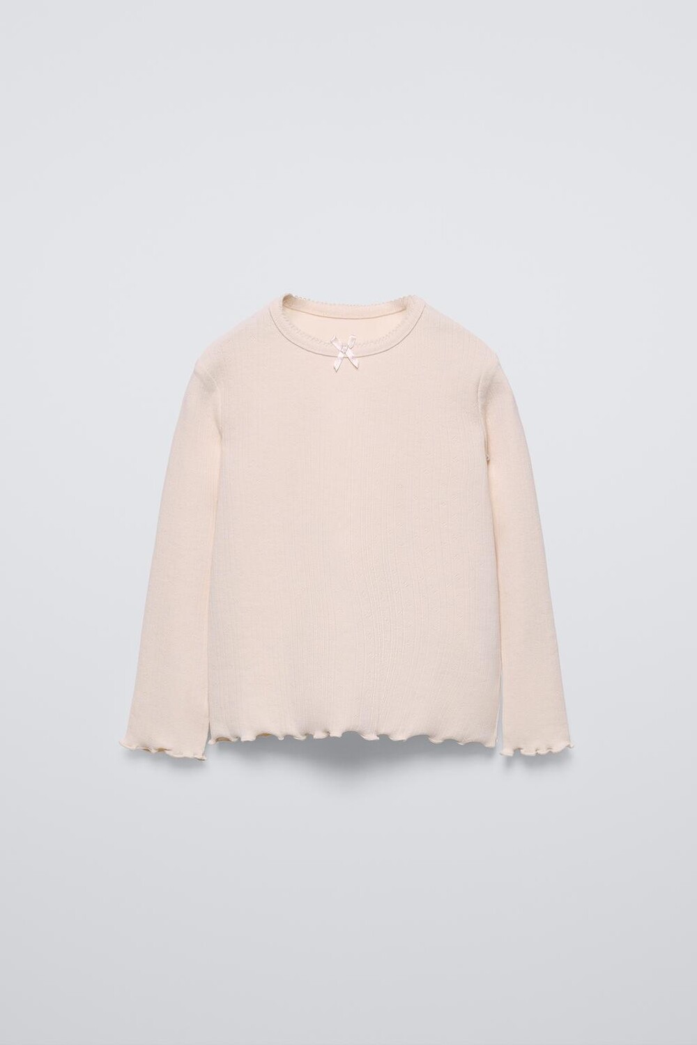 

Футболка пуантель с бантом ZARA, экрю