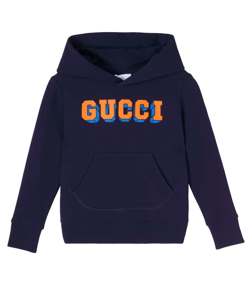 

Хлопковый худи с логотипом Gucci Kids, Dark Night Sky/Mc