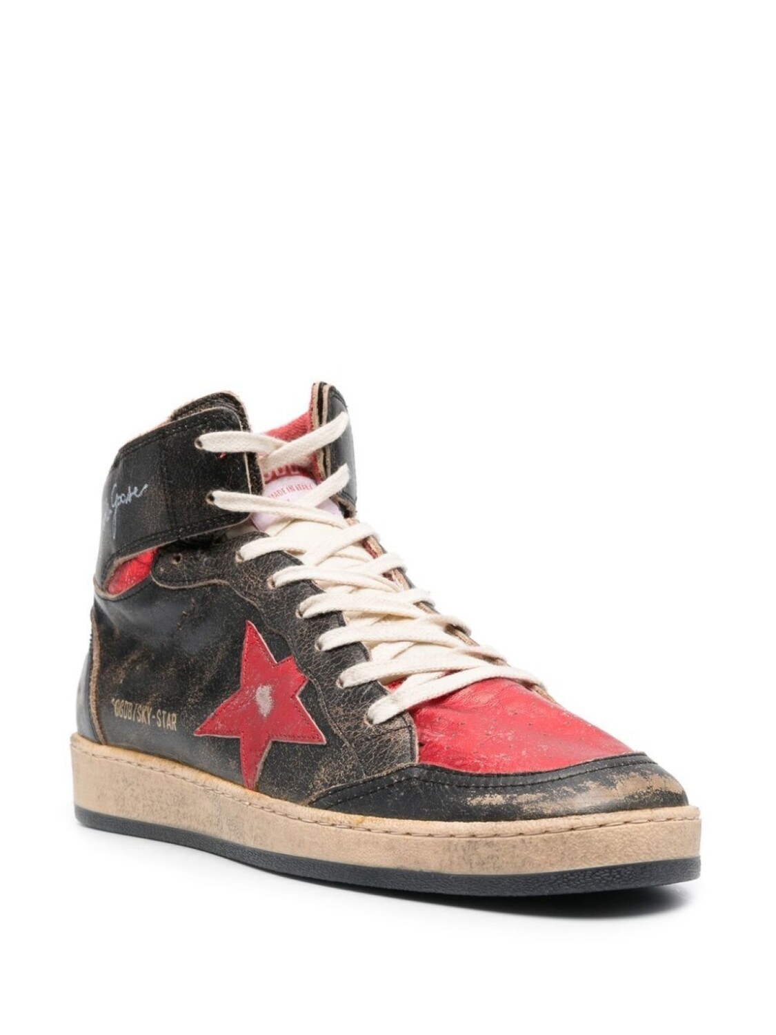 Golden Goose высокие кроссовки с эффектом потертости, черный — фото 2