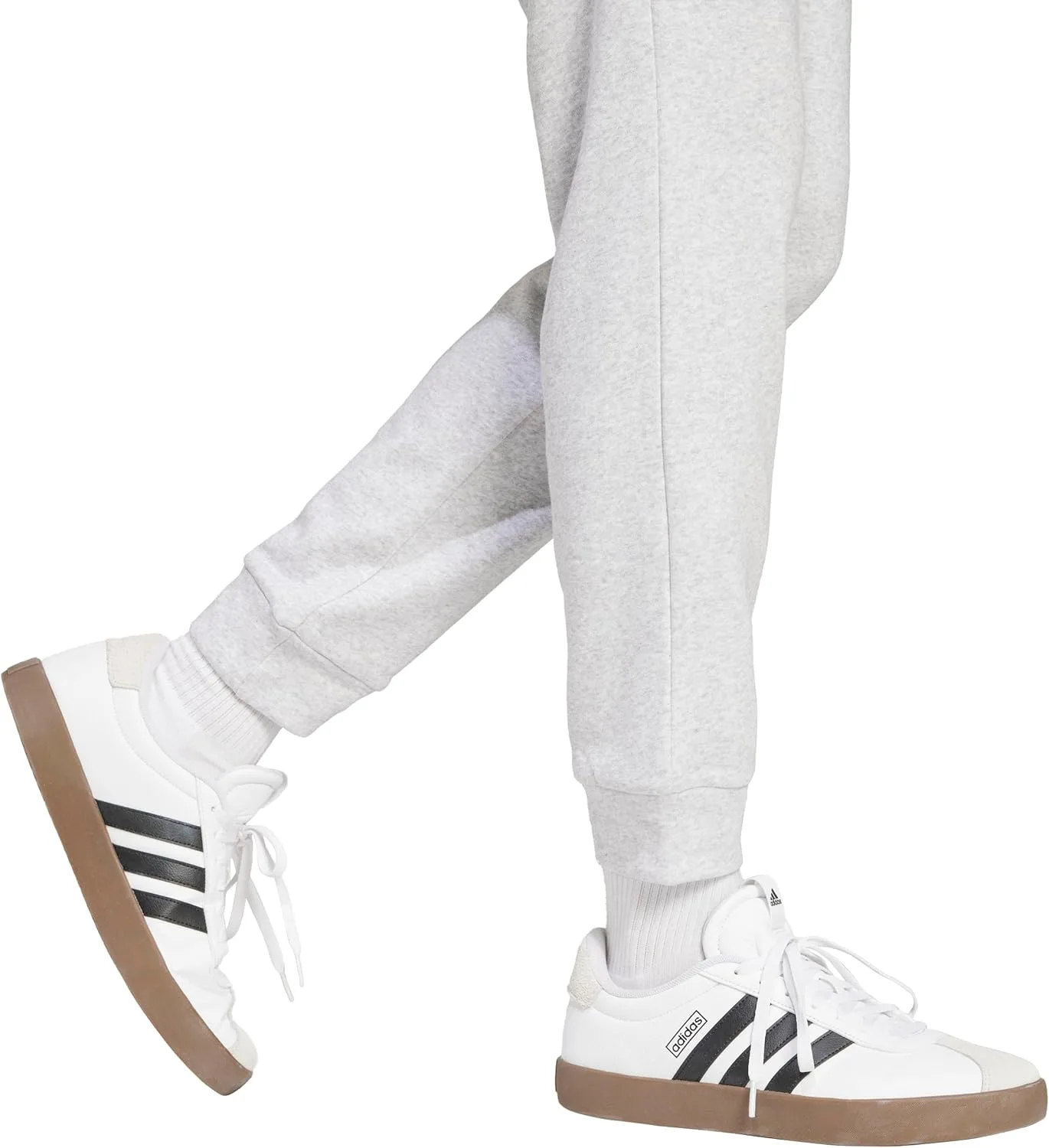 Мужские спортивные брюки Adidas Essentials Feel Cozy из флиса, светло-серый/черный — фото 4