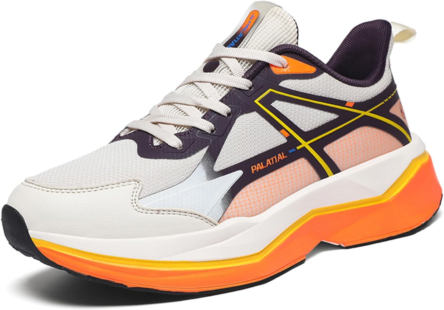 

Мужские повседневные дышащие модные кроссовки для прогулок и бега на открытом воздухе, легкая и комфортная обувь для мужчин Generic, белый/оранжевый