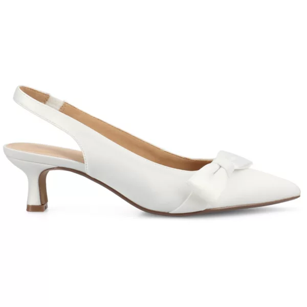 Женские туфли Paloma на каблуке-рюмочке с открытой пяткой Journee, цвет white satin — фото 2
