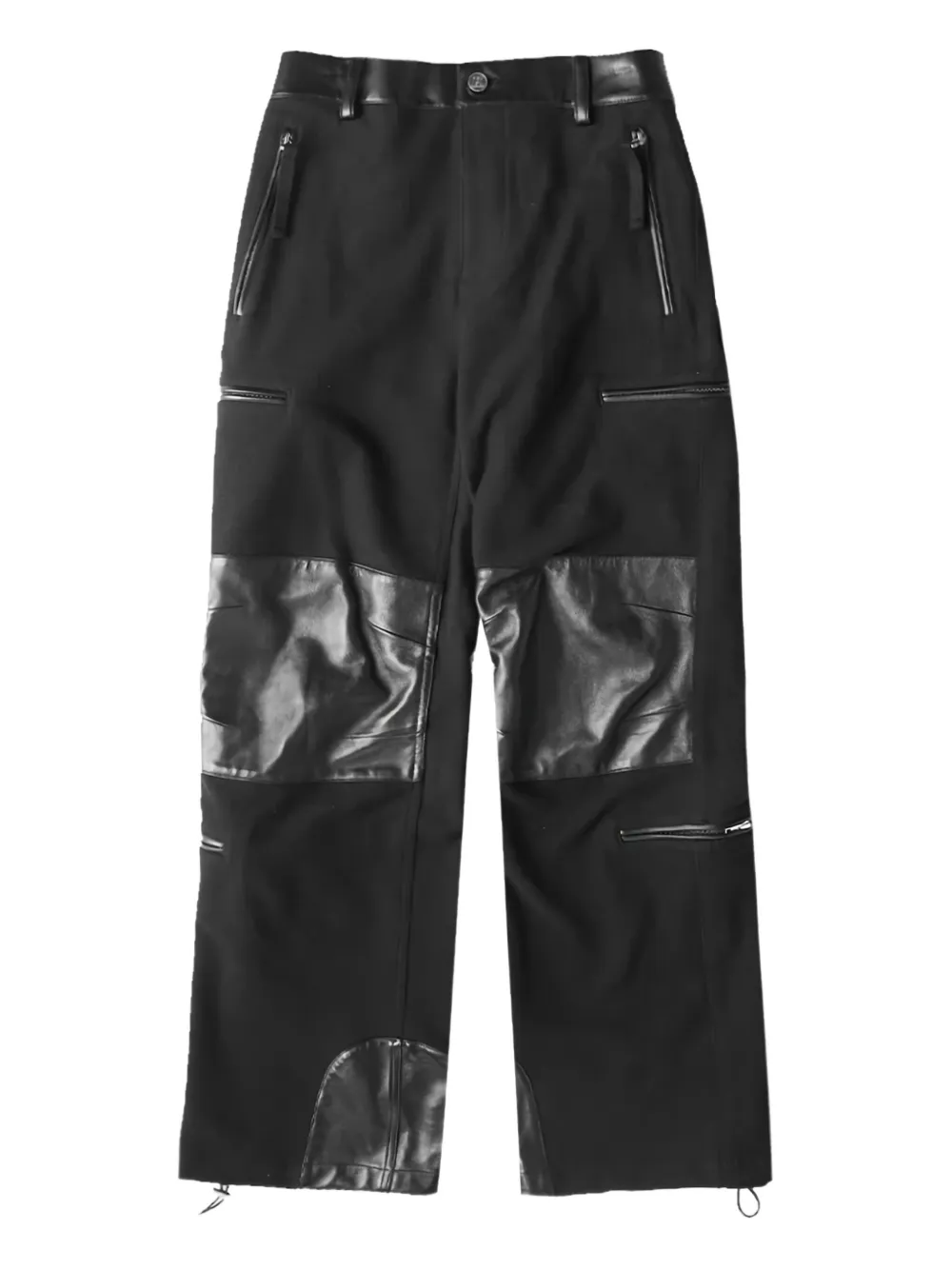 

Кожаные брюки прямого кроя Helmut Lang, черный