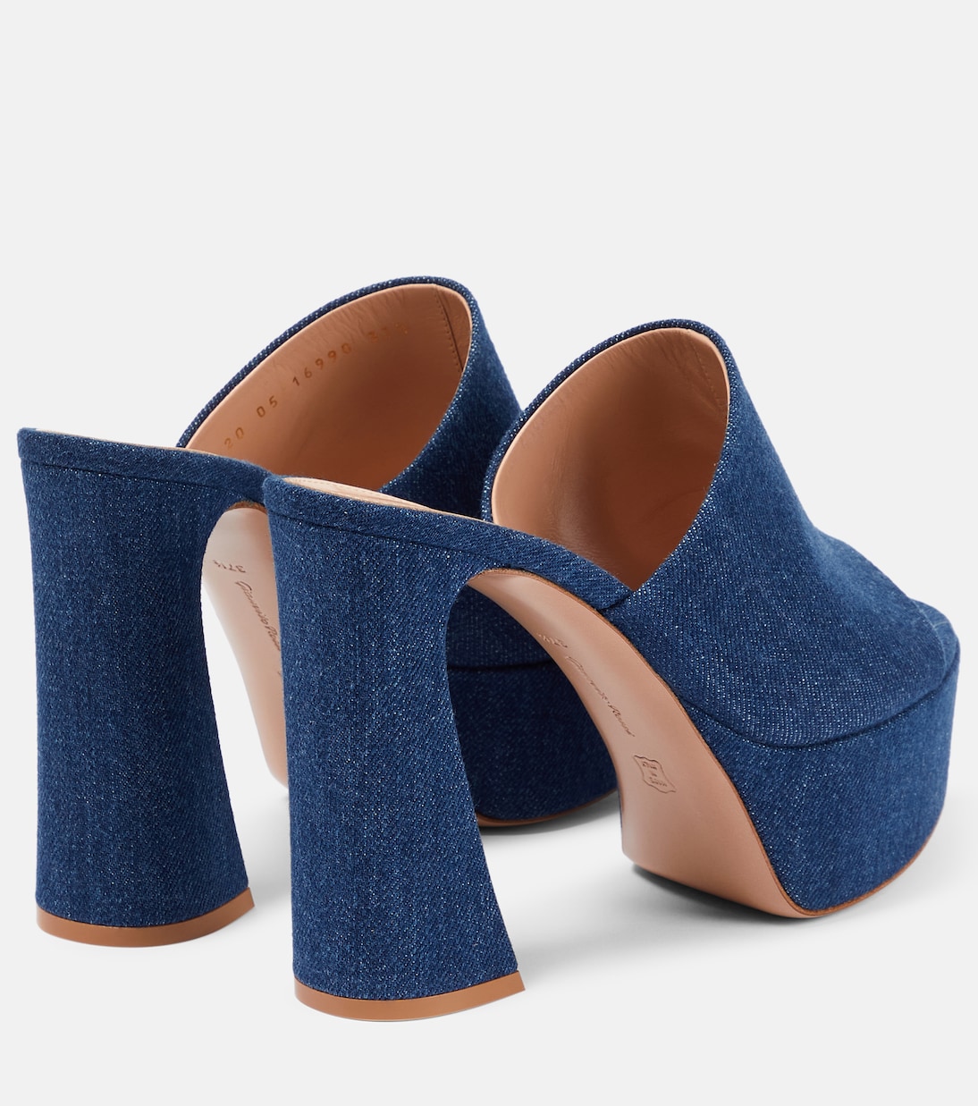 Мюли Holly Denim на платформе Gianvito Rossi, Mid Blue — фото 3