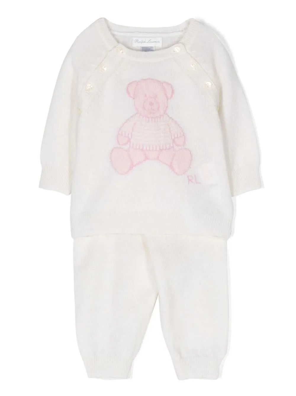

Комплект из топа и брюк вязки интарсия POLO RALPH LAUREN KIDS, белый