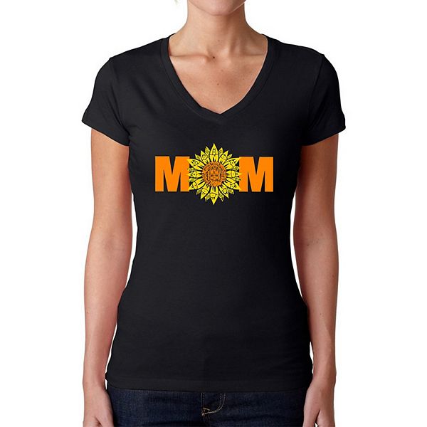 

Футболка с V-вырезом Mom sunflower La Pop Art