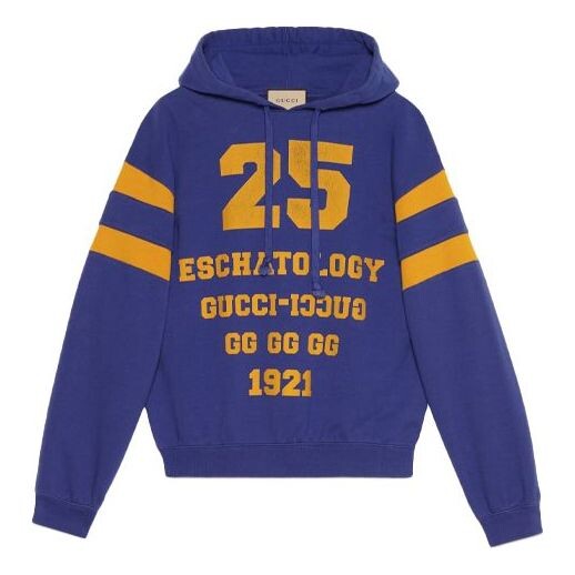 

Толстовка men's ss21 alphabet stripe printing pullover blue Gucci, синий