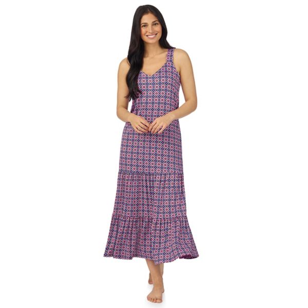 

Женское уютное многослойное платье макси Cuddl Duds, цвет mauve tile geo