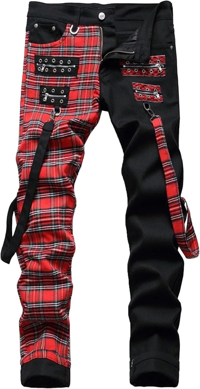 Джинсы скинни Patched, Red Black