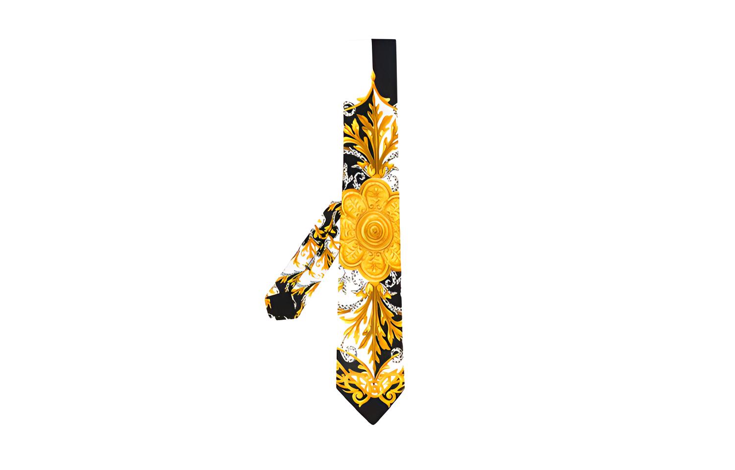 

VERSACE Шёлковый галстук, Black/Yellow Color