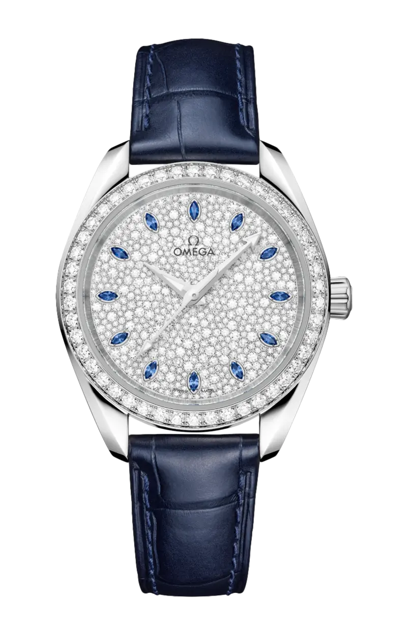 

Симастер аква терра 150м 34 мм, oro canopus gold на коже - 220.58.34.20.99.007 OMEGA