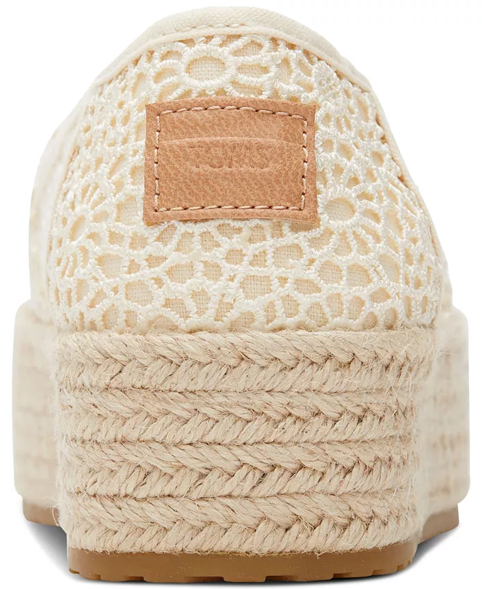 Женские эспадрильи Valencia Moroccan Crochet на платформе TOMS, белый — фото 3