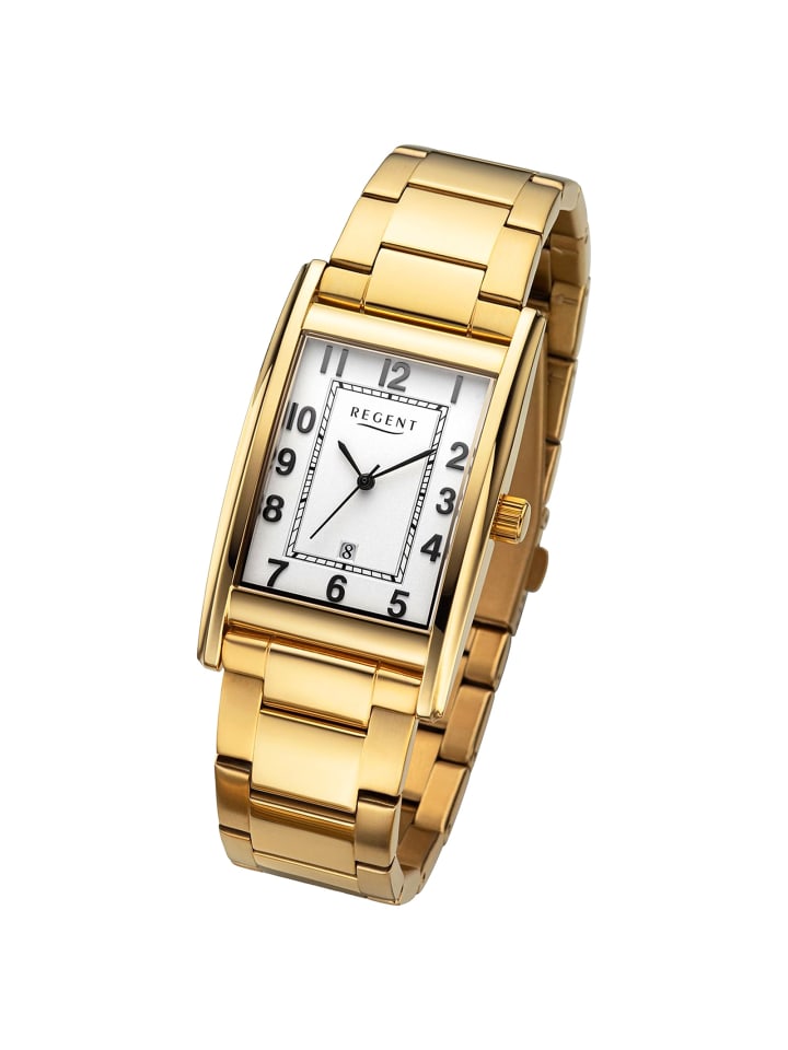 

Аналоговые наручные часы Regent, металлический браслет, золото, малый размер (примерно 29 мм)