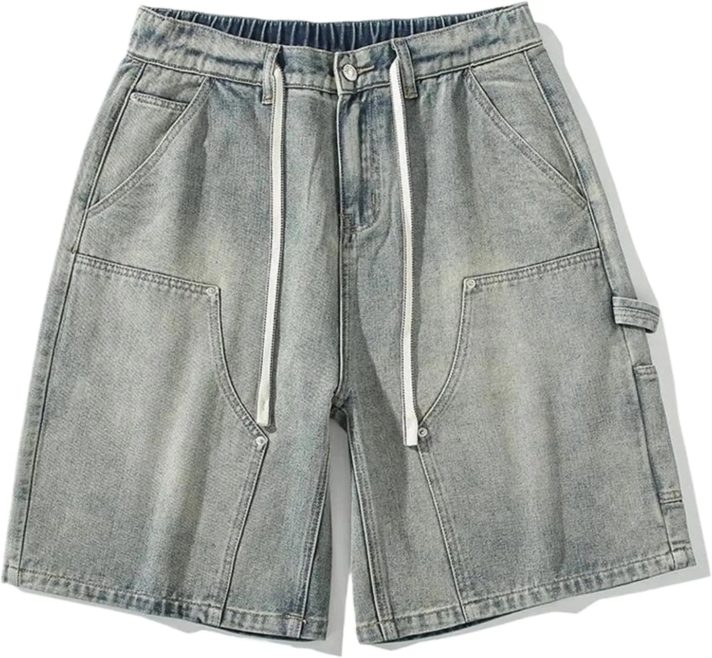 

Летние карго шорты мужские Vintage Jeans Washed Casual Loose Straight Wide Denim FSSNHQHCJ