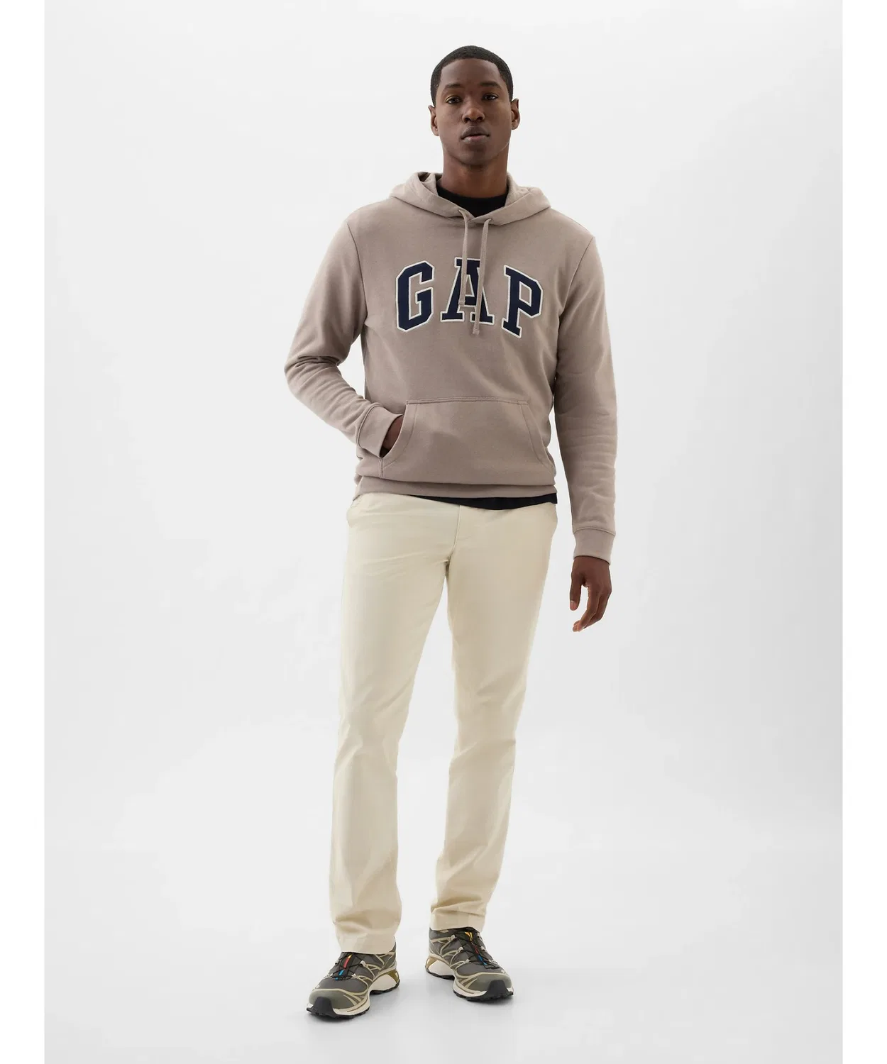 Брюки чинос slim fit GapFlex Essential Khaki, черный — фото 2