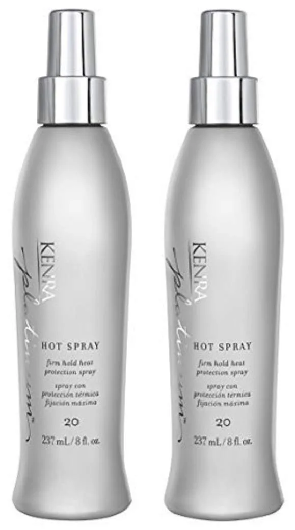 Kenra Platinum Hot Spray 20 - термозащитный спрей для укладки, стойкая фиксация, блеск, защита от влаги и высоких температур, для всех типов волос 237 мл (2 шт.)